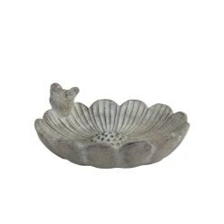 Chic Antique Vogelzubehör|Gartendekoration-Vogelbad Blume mit Vogel am Rand