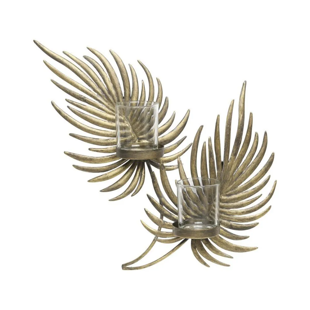 Chic Antique Teelichthalter|Windlichter-Wand Teelichthalter in Blattform