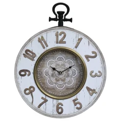 Chic Antique Uhren-Wanduhr mit floralem Muster