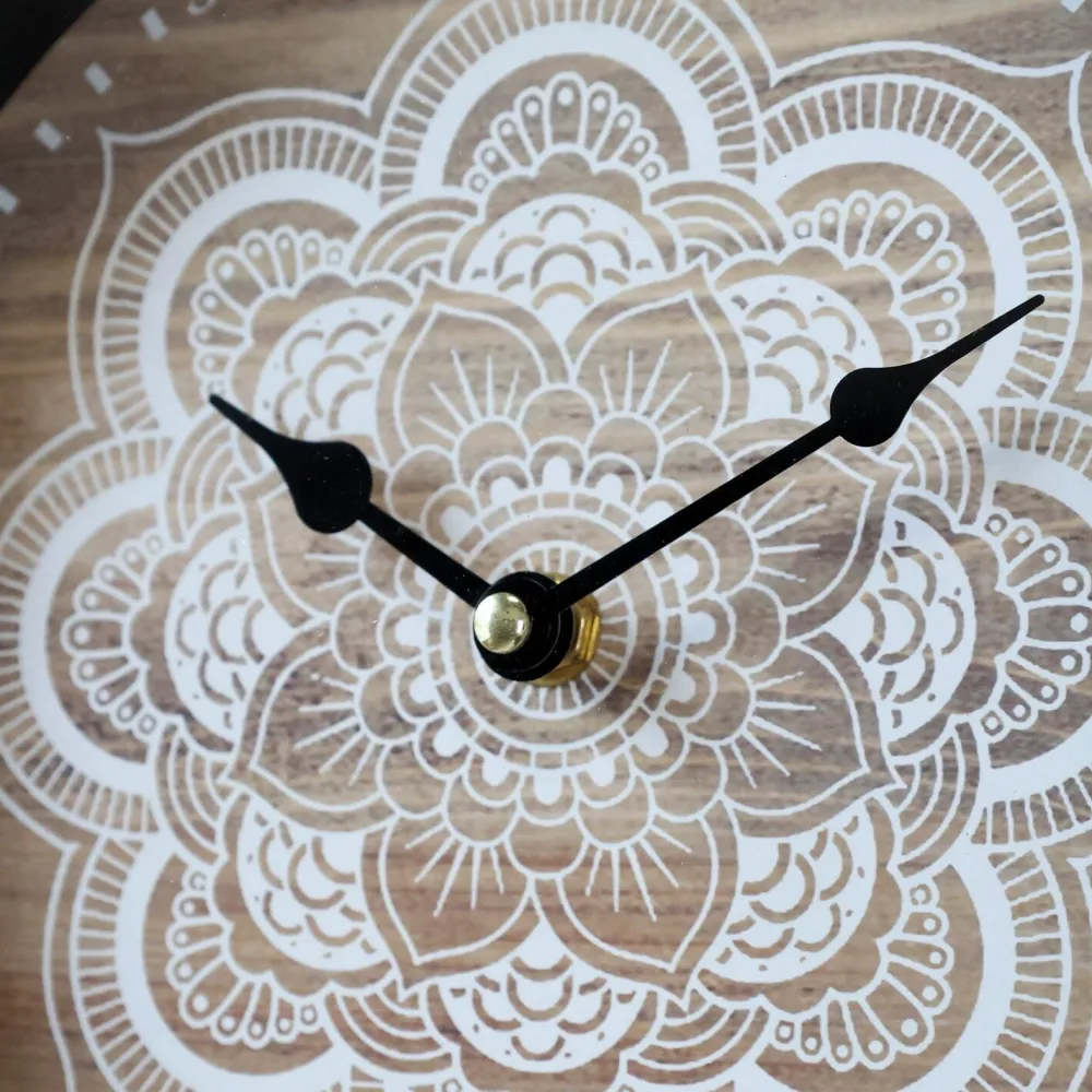 Chic Antique Uhren-Wanduhr mit floralem Muster
