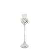 Chic Antique Kerzenhalter Für Stumpenkerzen|Windlichter-Weißes Vintage Windlicht auf Fuß