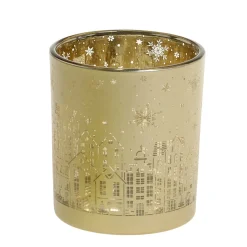 Chic Antique Teelichthalter|Weihnachtsdeko-Weihnachtlicher Goldener Teelichthalter mit Muster