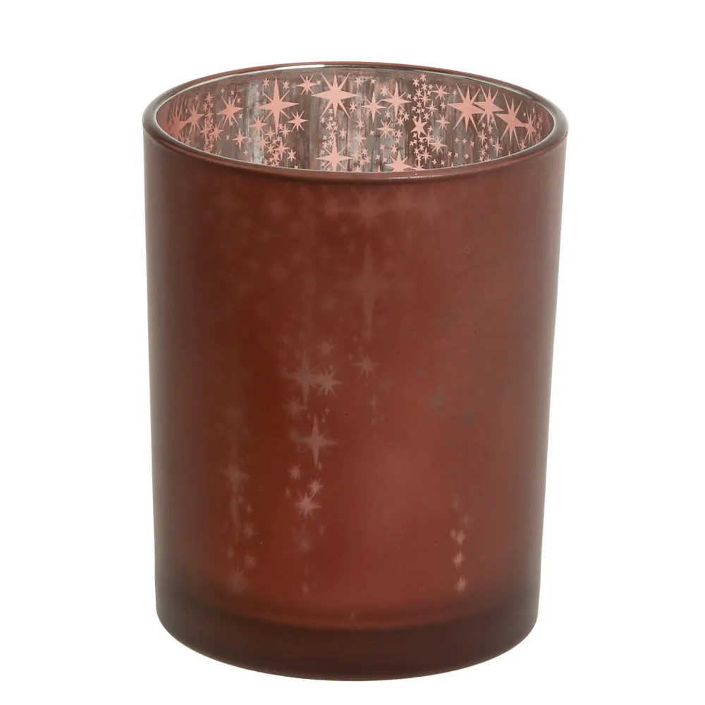 Chic Antique Teelichthalter|Weihnachtsdeko-Weihnachtlicher Roter Teelichthalter mit Muster