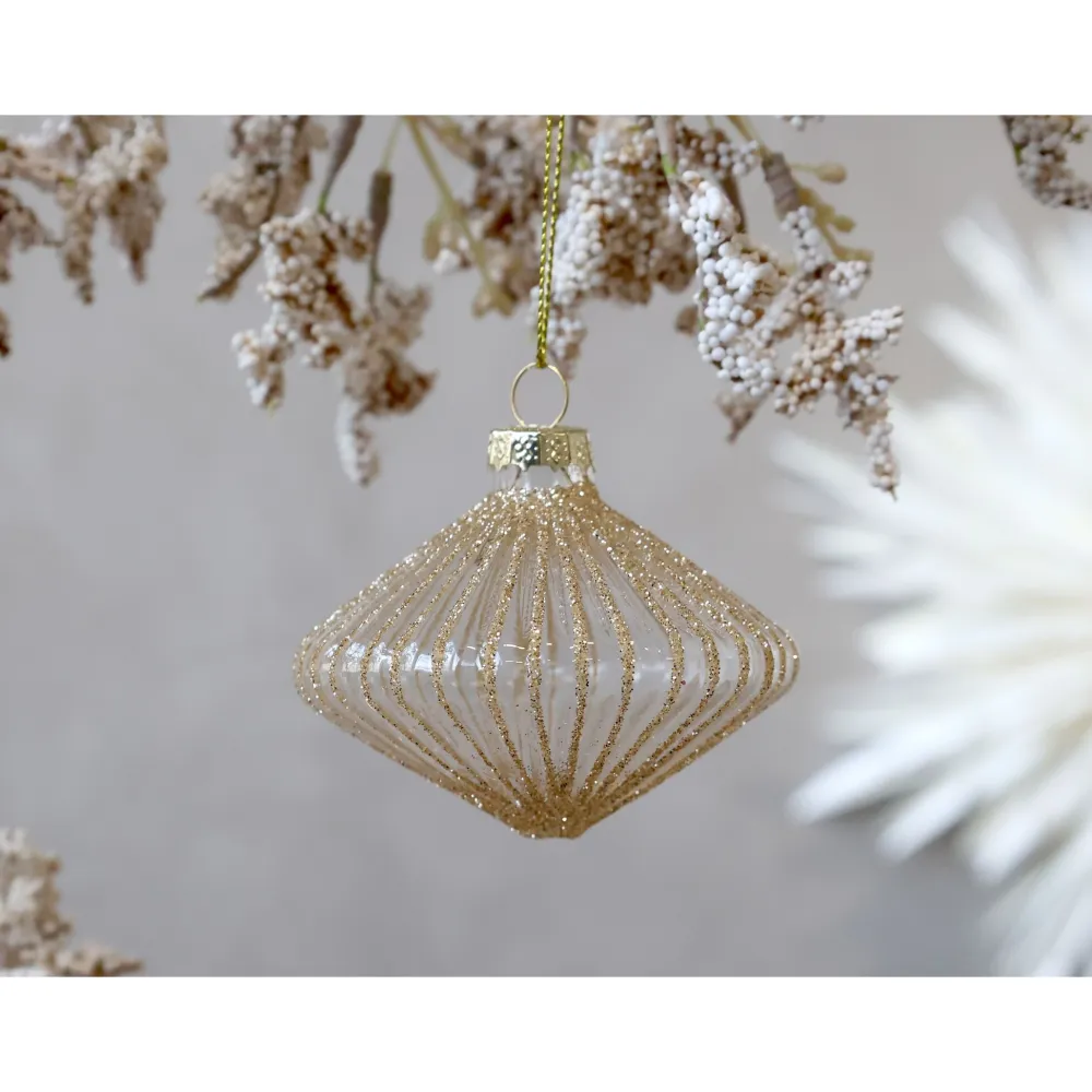 Chic Antique Weihnachtsdeko-Weihnachtskugel Diamantform aus Glas
