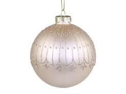 Chic Antique Weihnachtsdeko-Weihnachtskugel mit Glitzer Streifenmuster