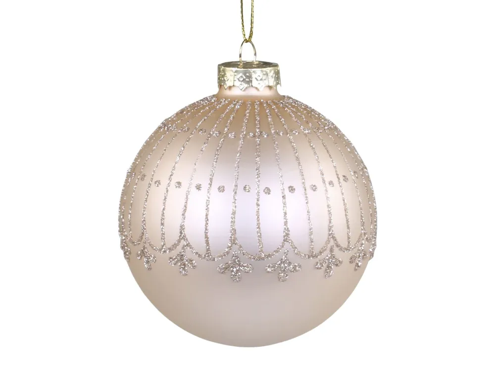 Chic Antique Weihnachtsdeko-Weihnachtskugel mit Glitzer Streifenmuster