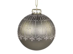 Chic Antique Weihnachtsdeko-Weihnachtskugel mit Glitzer Streifenmuster