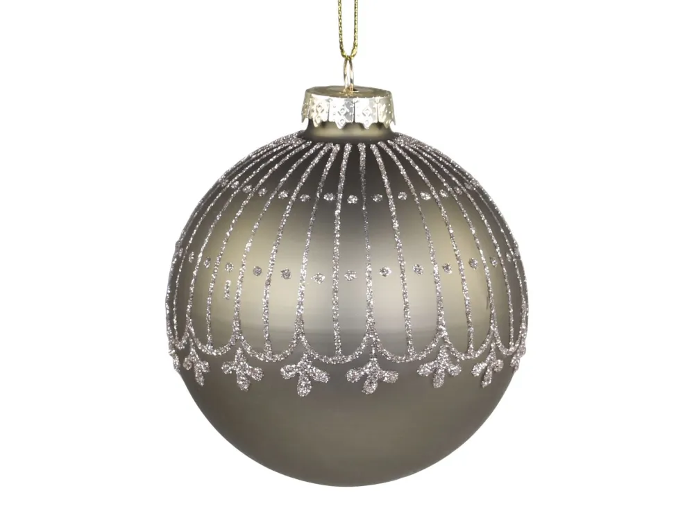 Chic Antique Weihnachtsdeko-Weihnachtskugel mit Glitzer Streifenmuster