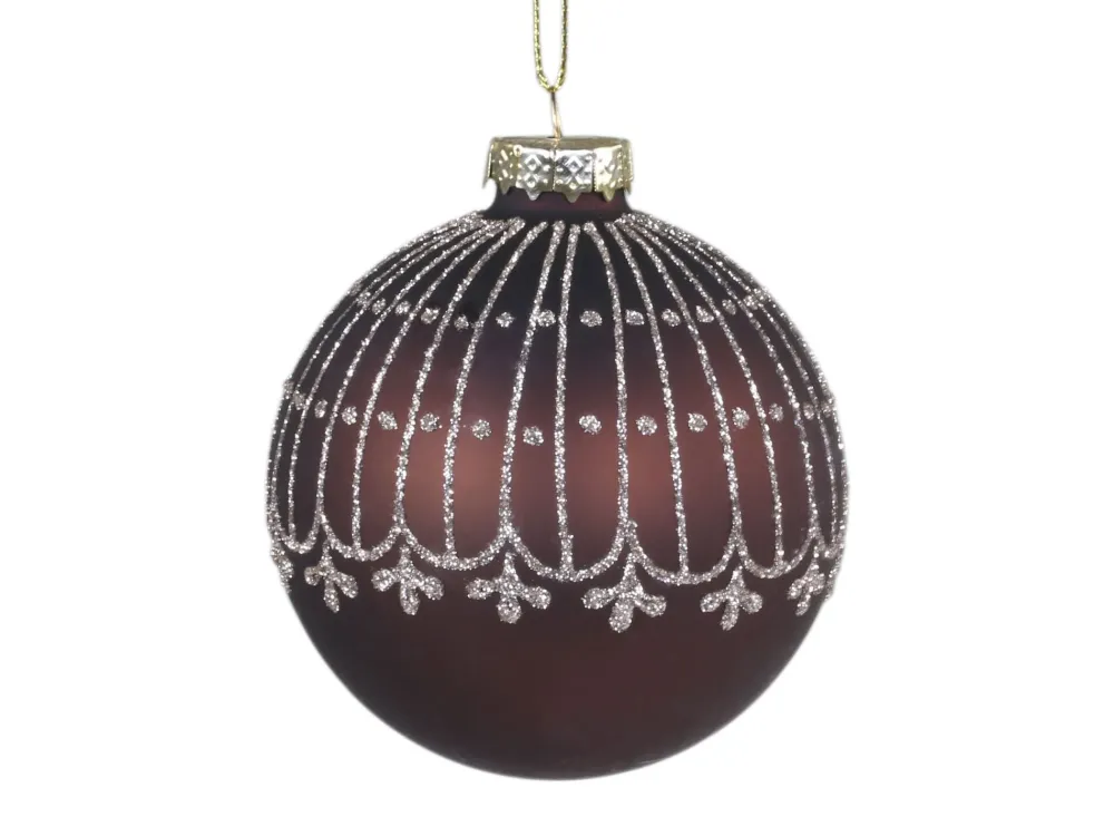 Chic Antique Weihnachtsdeko-Weihnachtskugel mit Glitzer Streifenmuster