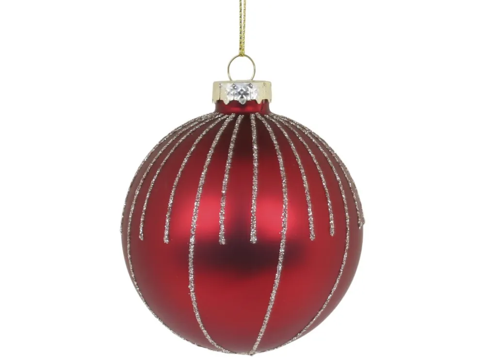 Chic Antique Weihnachtsdeko-Weihnachtskugel mit Glitzer, rot