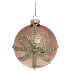 Chic Antique Weihnachtsdeko-Weihnachtskugel Rosa Glitzerschleife