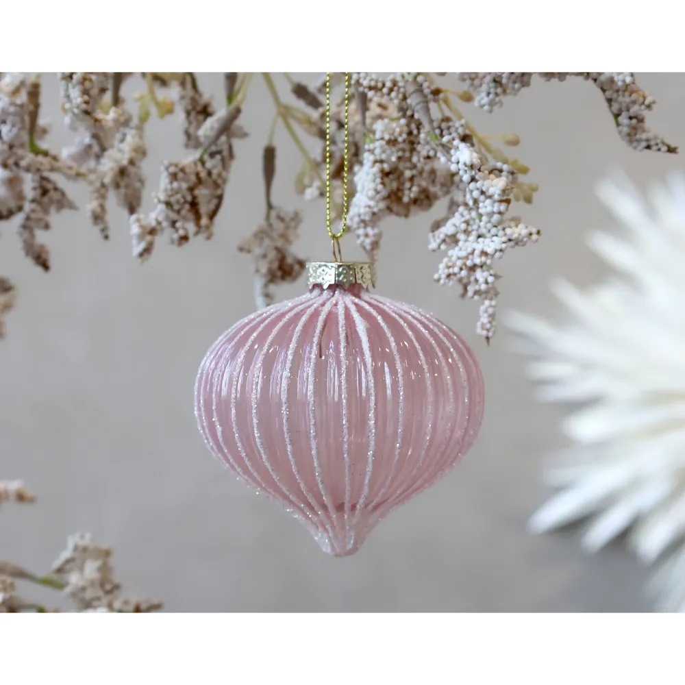 Chic Antique Weihnachtsdeko-Weihnachtskugel Rosa Tropfenform