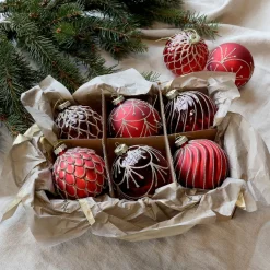 Chic Antique Weihnachtsdeko-Weihnachtskugeln in einer Schachtel 6er-Set
