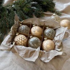 Chic Antique Weihnachtsdeko-Weihnachtskugeln in einer Schachtel 6er-Set