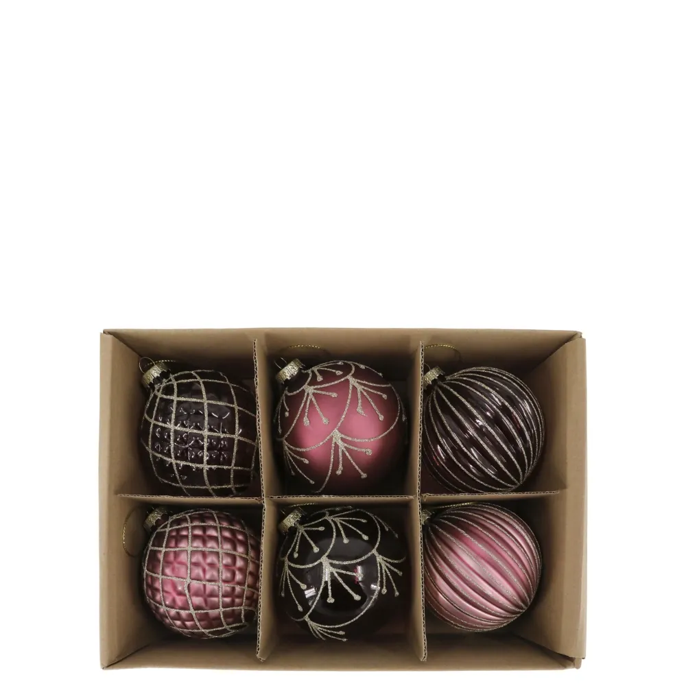 Chic Antique Weihnachtsdeko-Weihnachtskugeln in einer Schachtel 6er-Set
