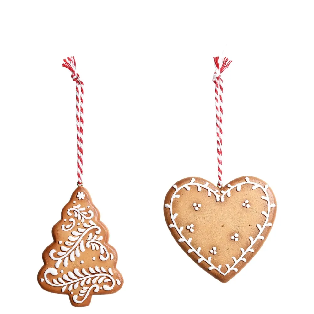 Chic Antique Weihnachtsdeko-Weihnachtsplätzchen Aufhänger 2er-Set
