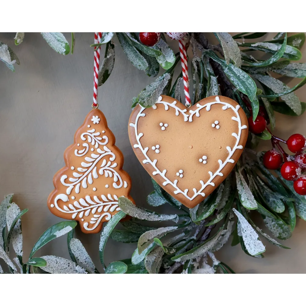 Chic Antique Weihnachtsdeko-Weihnachtsplätzchen Aufhänger 2er-Set