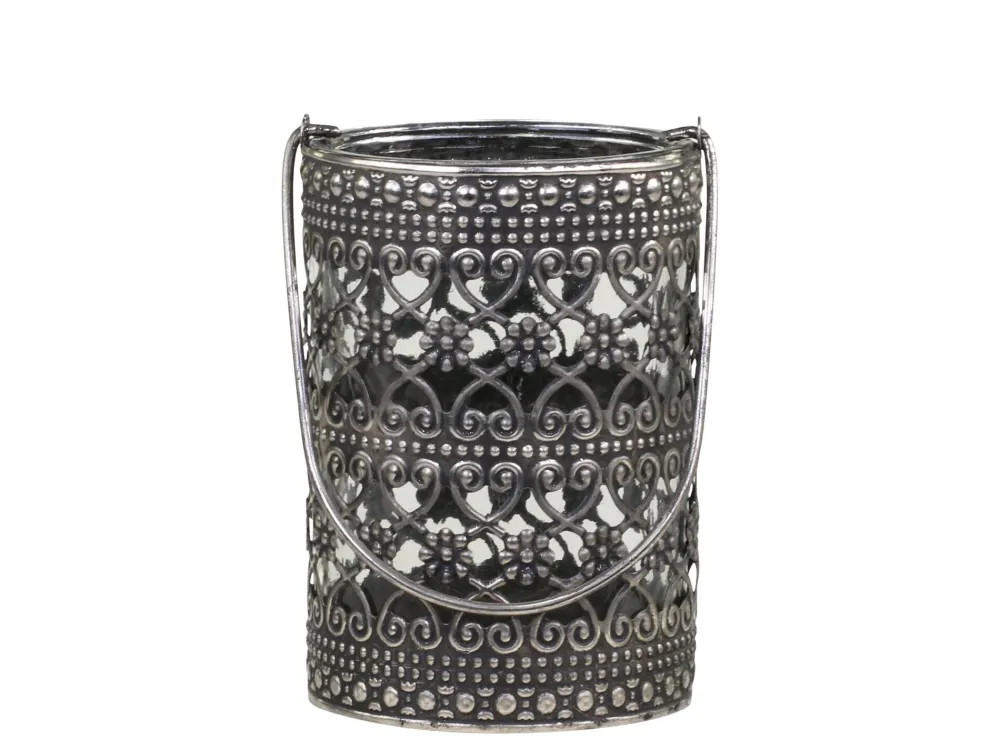 Chic Antique Windlichter-Windlicht mit Henkel und Schnörkeln