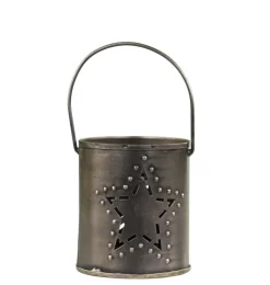 Chic Antique Windlichter|Weihnachtsdeko-Windlicht mit Henkel und Sternendekor