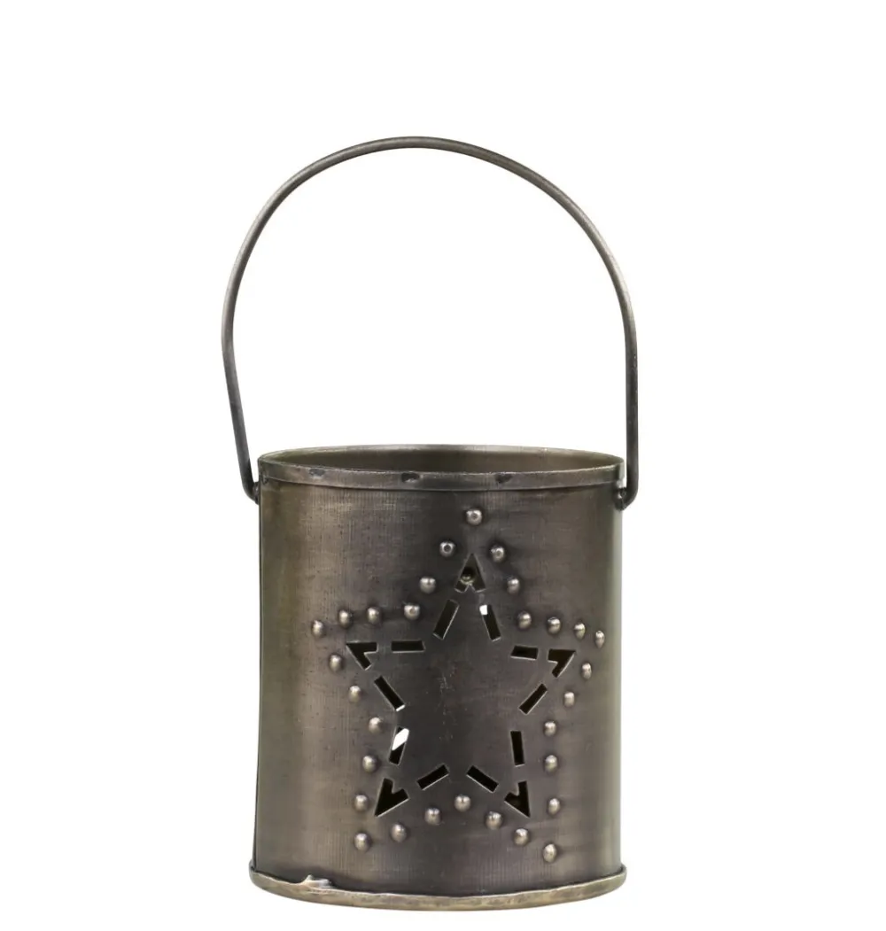 Chic Antique Windlichter|Weihnachtsdeko-Windlicht mit Henkel und Sternendekor