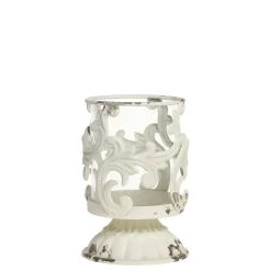 Chic Antique Teelichthalter|Windlichter-Windlicht mit Pflanzen Dekor