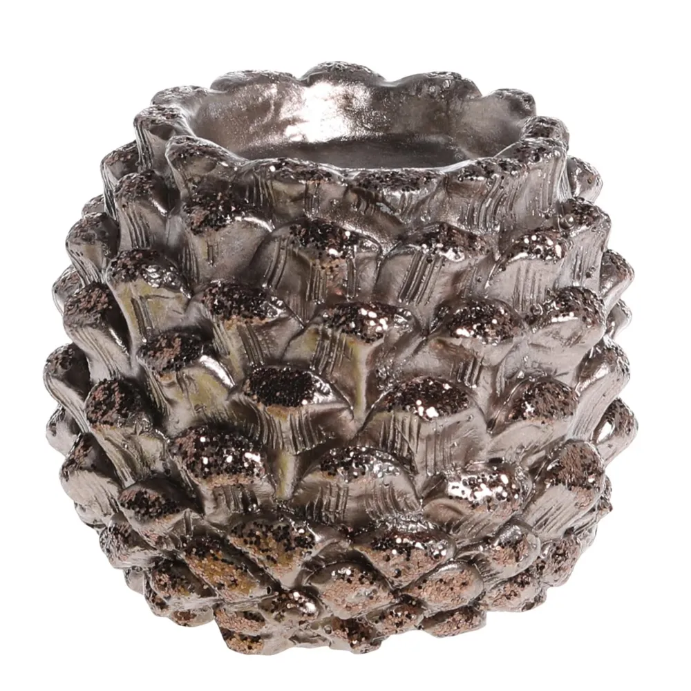 Chic Antique Teelichthalter|Weihnachtsdeko-Zapfen Teelichthalter mit Glitzer