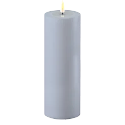 Deluxe Homeart Gartendekoration-LED Real Flame Outdoor Stumpenkerze staubig blau