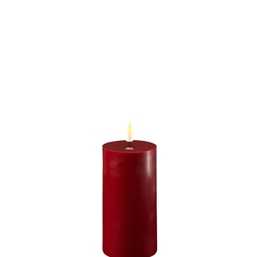 Deluxe Homeart Led-Kerzen & Led-Laternen|Kerzen-LED Stumpenkerze Real Flame bordeaux