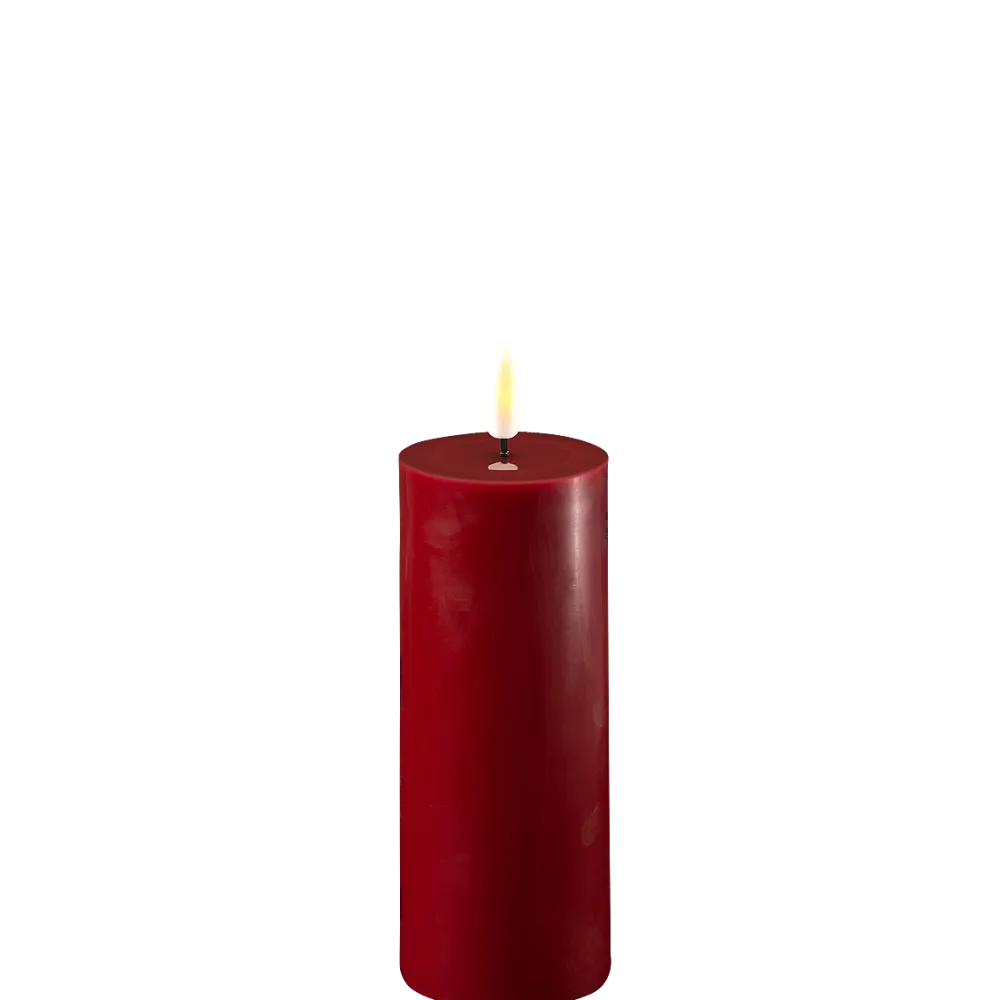 Deluxe Homeart Led-Kerzen & Led-Laternen|Kerzen-LED Stumpenkerze Real Flame bordeaux