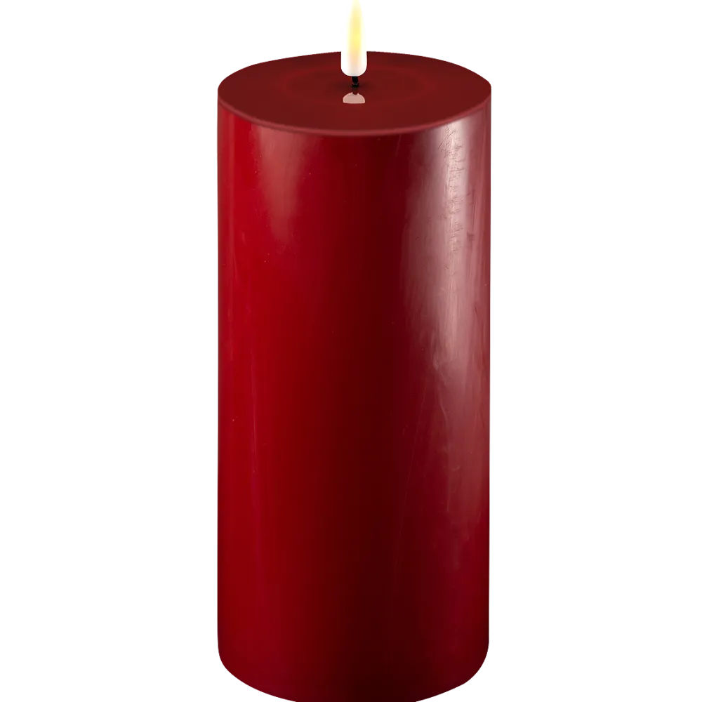 Deluxe Homeart Led-Kerzen & Led-Laternen|Kerzen-LED Stumpenkerze Real Flame bordeaux