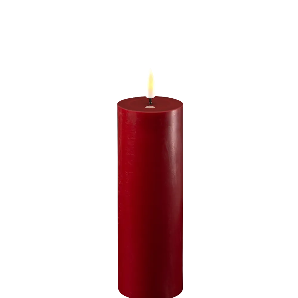 Deluxe Homeart Led-Kerzen & Led-Laternen|Kerzen-LED Stumpenkerze Real Flame bordeaux