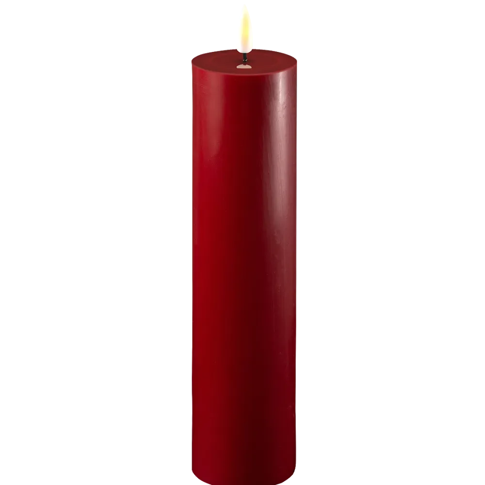 Deluxe Homeart Led-Kerzen & Led-Laternen|Kerzen-LED Stumpenkerze Real Flame bordeaux