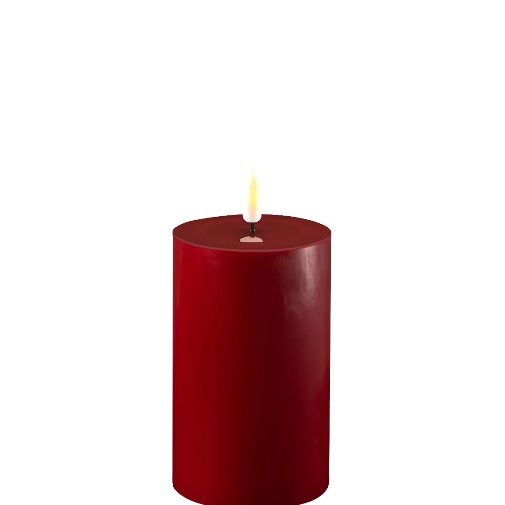 Deluxe Homeart Led-Kerzen & Led-Laternen|Kerzen-LED Stumpenkerze Real Flame bordeaux