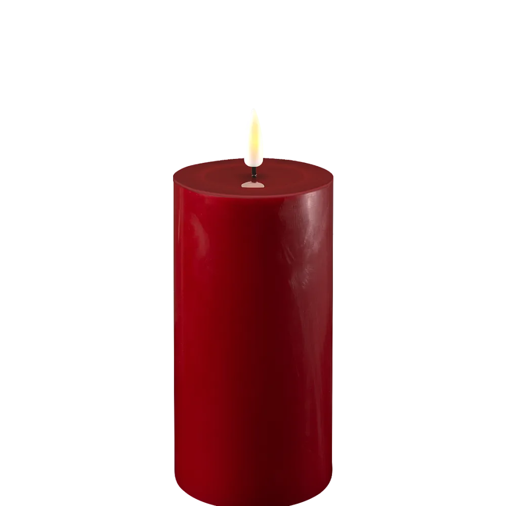 Deluxe Homeart Led-Kerzen & Led-Laternen|Kerzen-LED Stumpenkerze Real Flame bordeaux