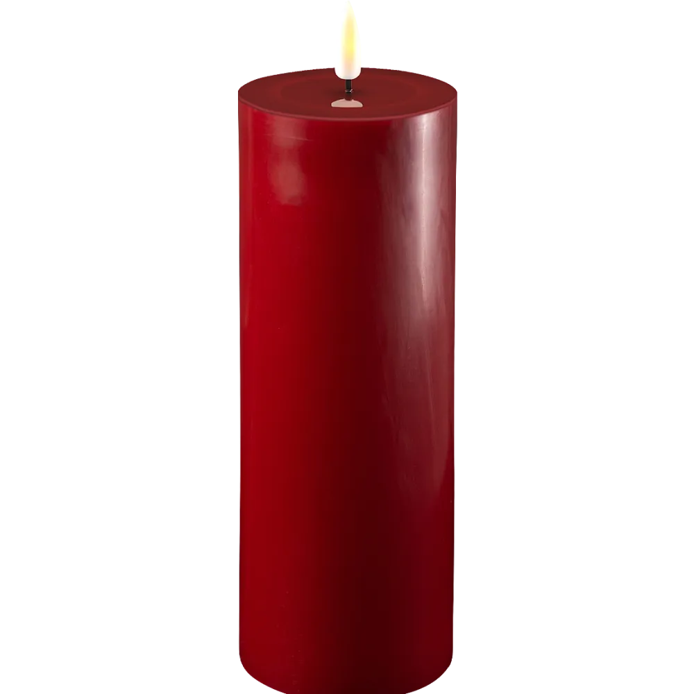 Deluxe Homeart Led-Kerzen & Led-Laternen|Kerzen-LED Stumpenkerze Real Flame bordeaux