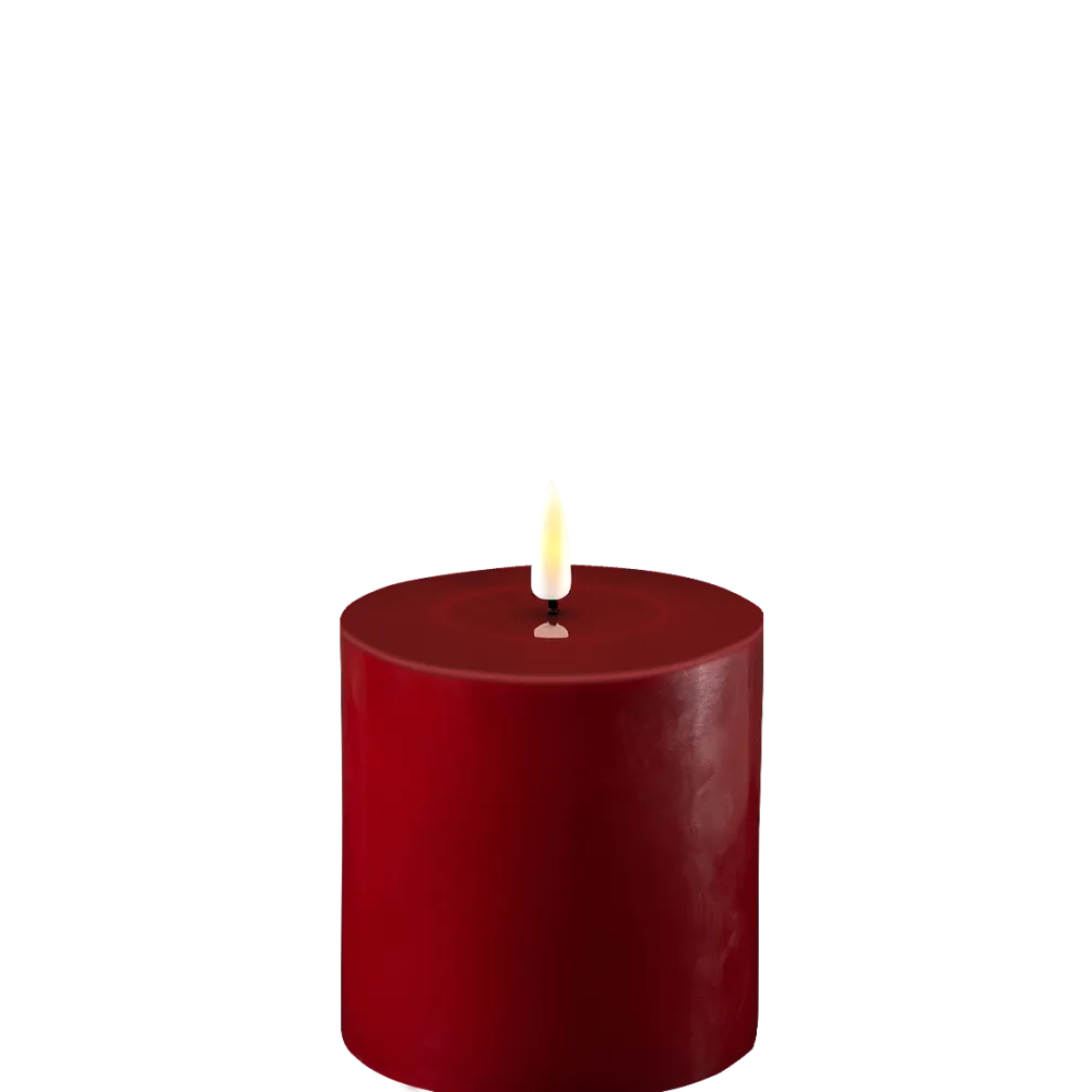 Deluxe Homeart Led-Kerzen & Led-Laternen|Kerzen-LED Stumpenkerze Real Flame bordeaux