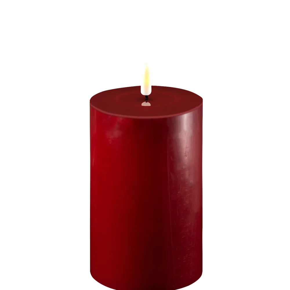 Deluxe Homeart Led-Kerzen & Led-Laternen|Kerzen-LED Stumpenkerze Real Flame bordeaux