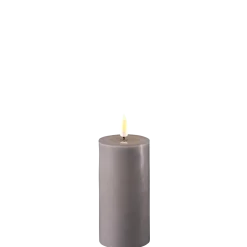 Deluxe Homeart Led-Kerzen & Led-Laternen|Kerzen-LED Stumpenkerze Real Flame grau