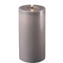 Deluxe Homeart Led-Kerzen & Led-Laternen|Kerzen-LED Stumpenkerze Real Flame grau
