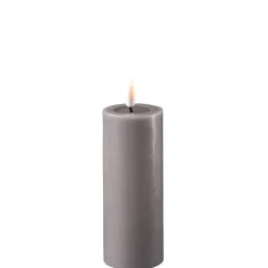 Deluxe Homeart Led-Kerzen & Led-Laternen|Kerzen-LED Stumpenkerze Real Flame grau