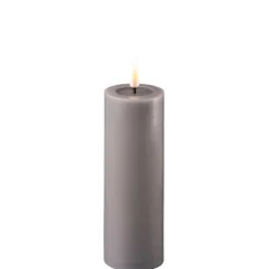 Deluxe Homeart Led-Kerzen & Led-Laternen|Kerzen-LED Stumpenkerze Real Flame grau