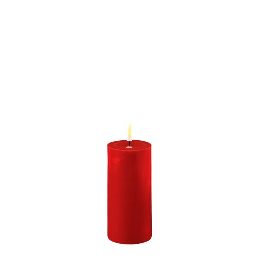 Deluxe Homeart Led-Kerzen & Led-Laternen|Kerzen-LED Stumpenkerze Real Flame rot
