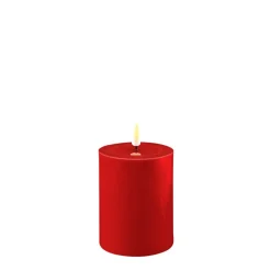 Deluxe Homeart Led-Kerzen & Led-Laternen|Kerzen-LED Stumpenkerze Real Flame rot