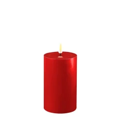 Deluxe Homeart Led-Kerzen & Led-Laternen|Kerzen-LED Stumpenkerze Real Flame rot