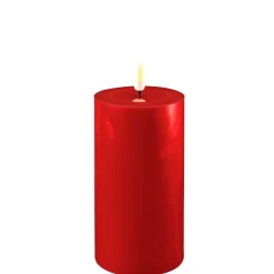 Deluxe Homeart Led-Kerzen & Led-Laternen|Kerzen-LED Stumpenkerze Real Flame rot