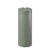 Deluxe Homeart Led-Kerzen & Led-Laternen|Kerzen-LED Stumpenkerze Real Flame salbei green