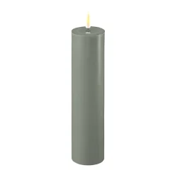 Deluxe Homeart Led-Kerzen & Led-Laternen|Kerzen-LED Stumpenkerze Real Flame salbei green