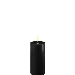 Deluxe Homeart Led-Kerzen & Led-Laternen|Kerzen-LED Stumpenkerze Real Flame schwarz