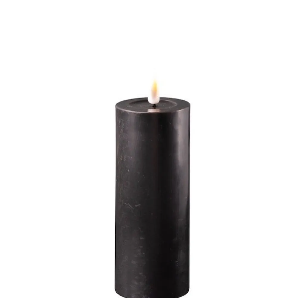 Deluxe Homeart Led-Kerzen & Led-Laternen|Kerzen-LED Stumpenkerze Real Flame schwarz
