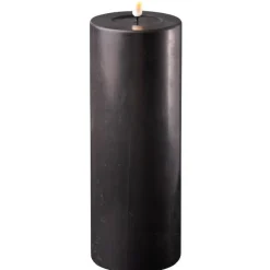 Deluxe Homeart Led-Kerzen & Led-Laternen|Kerzen-LED Stumpenkerze Real Flame schwarz